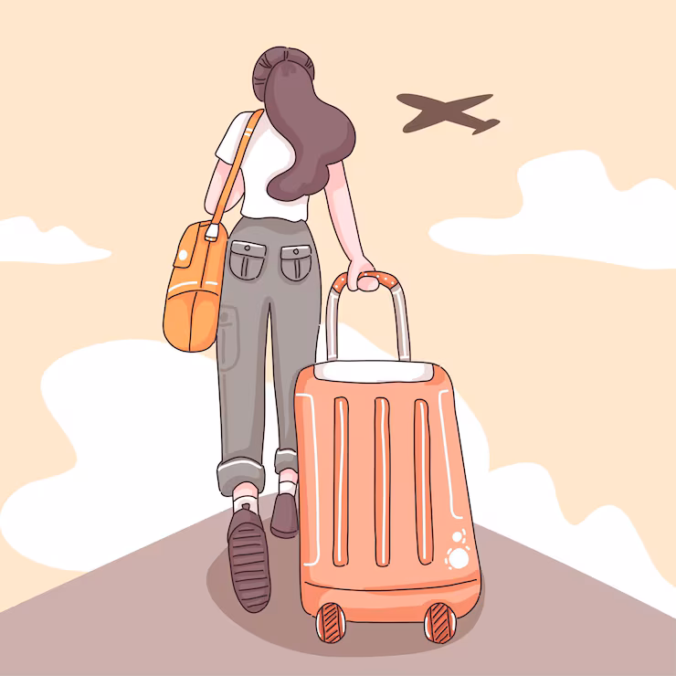 Ella viajando